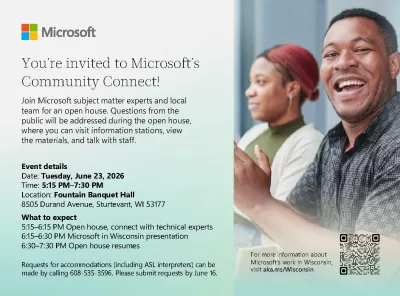 A flyer with Community Connect event information.