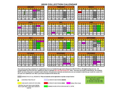 2026 Collection Calendar